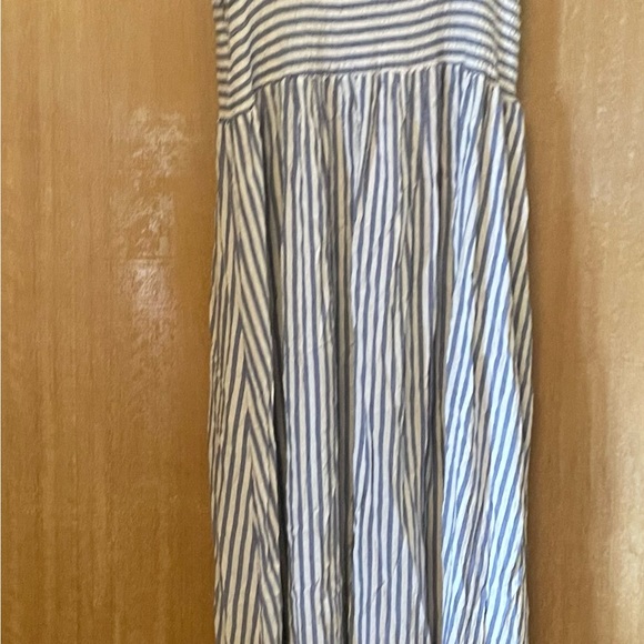 Blue and White Striped Maxi Dress - Picture 2 of 8
